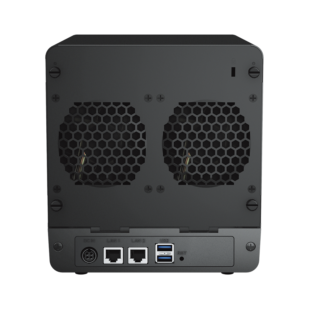 A large main feature product image of Synology Diskstation DS423 Quad Core 2GB 4 Bay NAS Enclosure