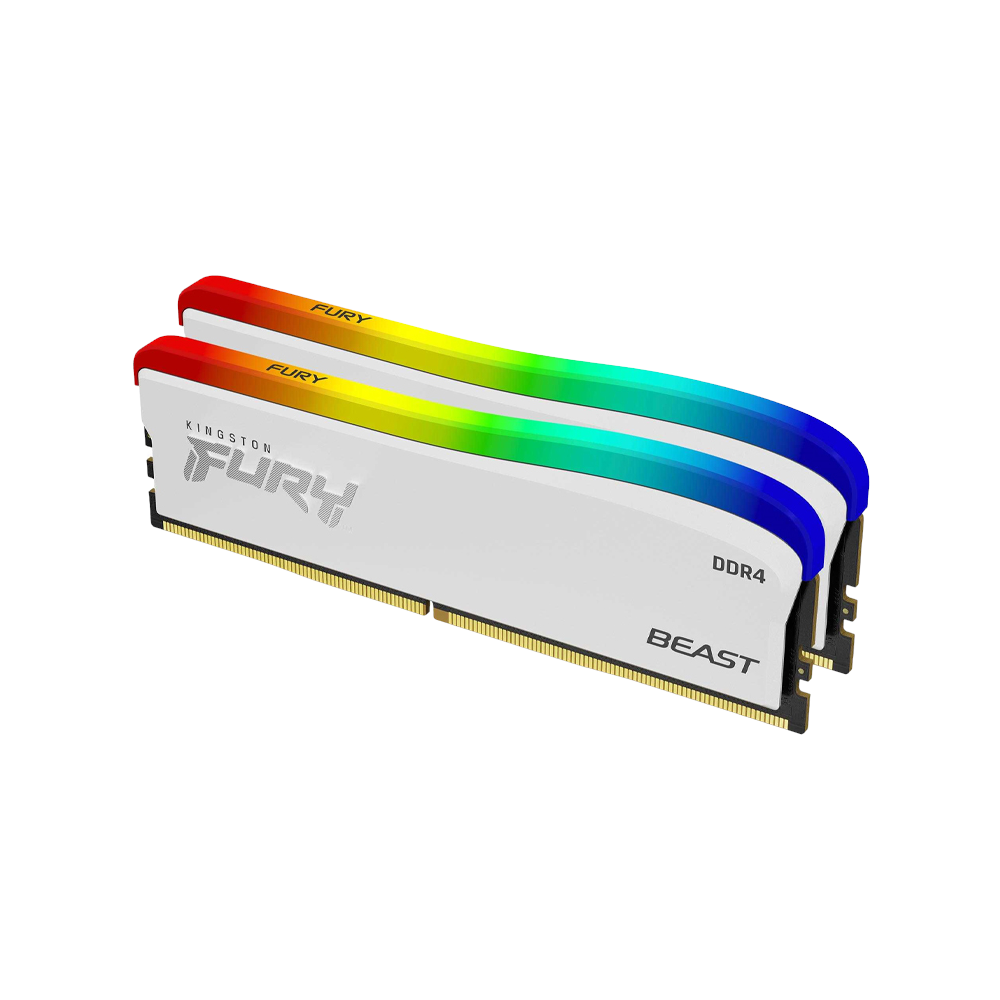 Kingston 16GB Kit (2x8GB) DDR4 Fury Beast RGB SE C16 3200MHz - White