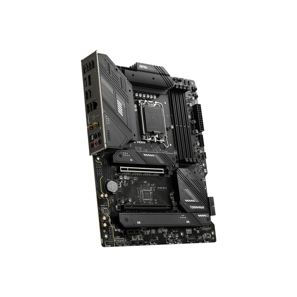 A large main feature product image of MSI MAG B760 Tomahawk WiFi LGA1700 ATX Desktop Motherboard