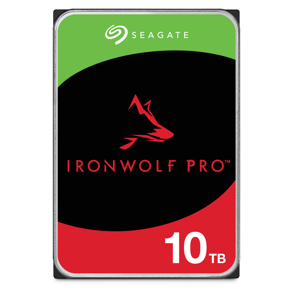 A large main feature product image of Seagate IronWolf Pro 3.5" NAS HDD - 10TB 256MB