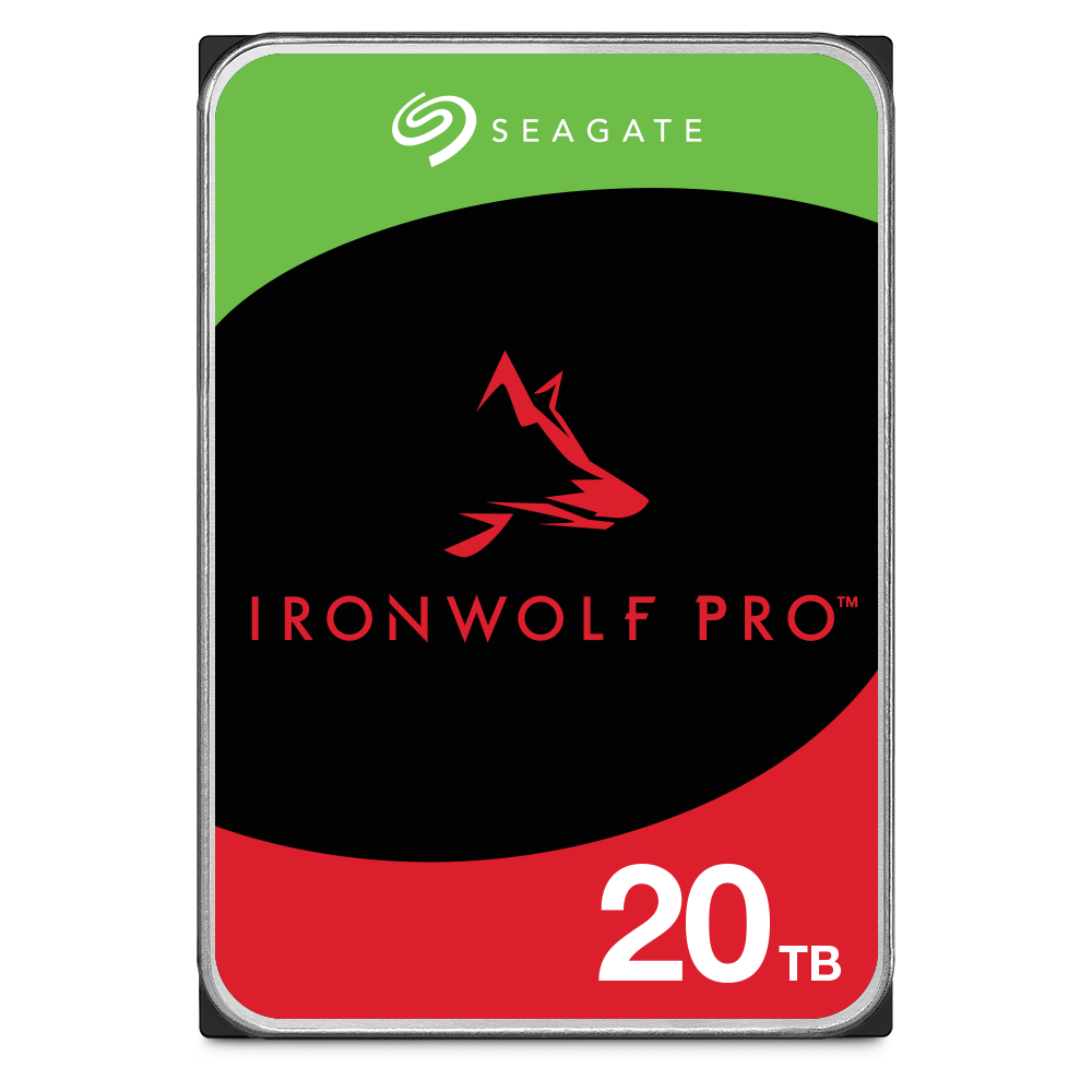 A large main feature product image of Seagate IronWolf Pro 3.5" NAS HDD - 20TB 256MB