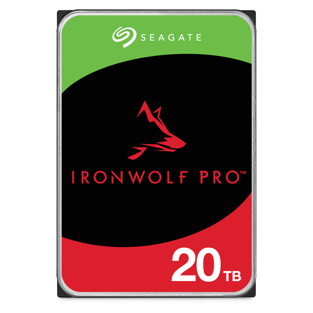 A large main feature product image of Seagate IronWolf Pro 3.5" NAS HDD - 20TB 256MB