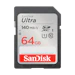 A product image of SanDisk Ultra SDHC U1 UHS-I SD Card - 64GB