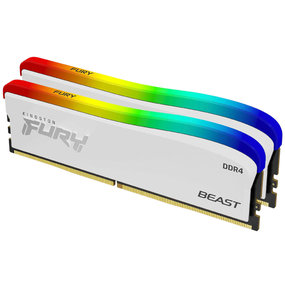 Kingston 16GB Kit (2x8GB) DDR4 Fury Beast RGB SE C17 3600MHz - White