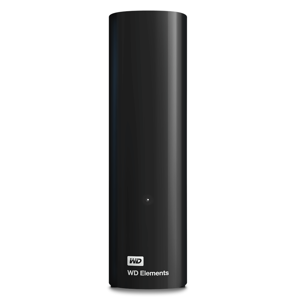 A large main feature product image of WD Elements External HDD - 20TB Black