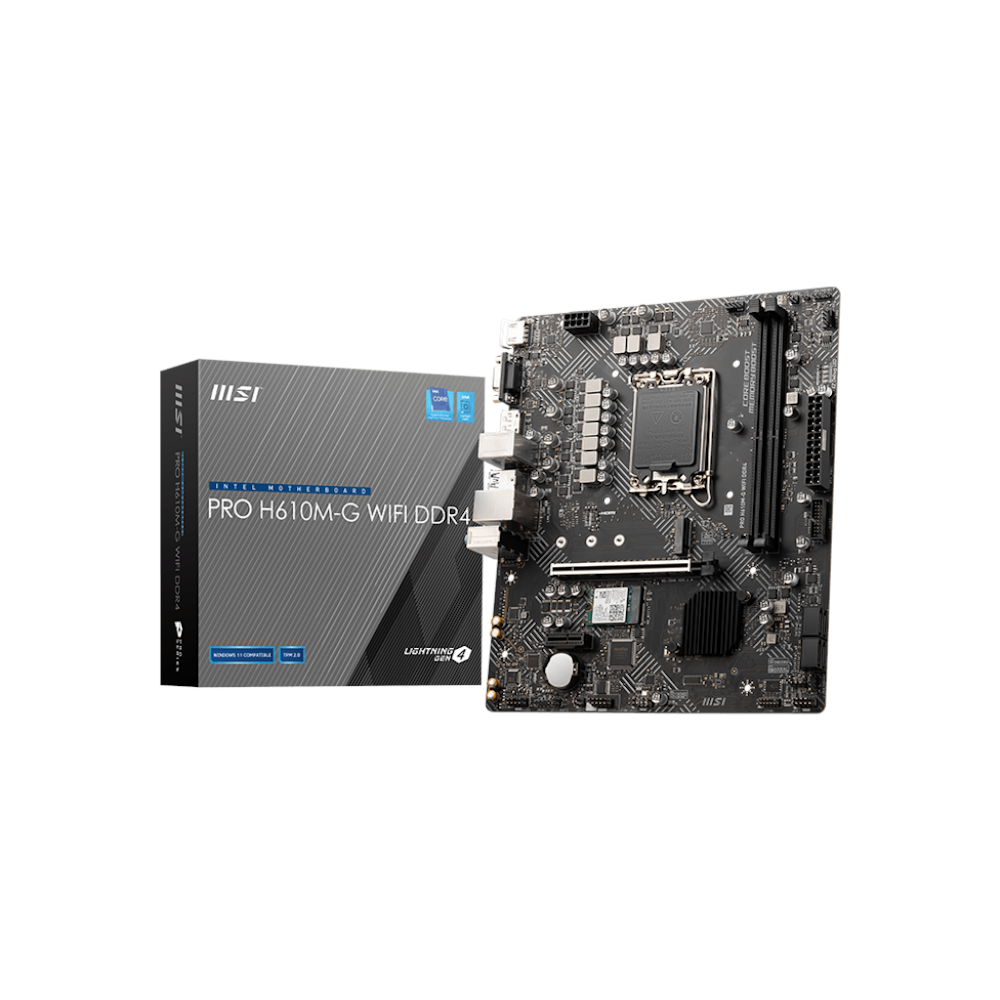 MSI PRO H610M-G WiFi DDR4 LGA1700 mATX Desktop Motherboard