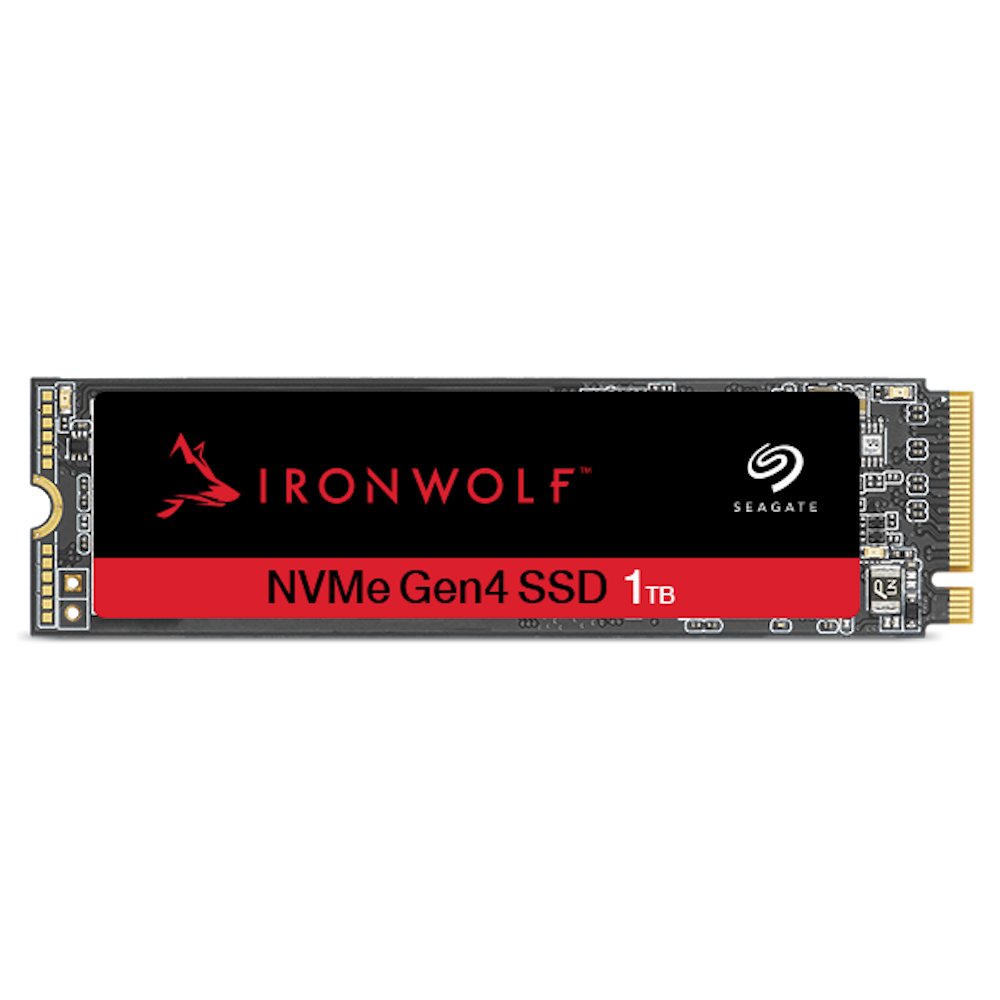 A large main feature product image of Seagate IronWolf 525 PCIe Gen4 NVMe M.2 NAS SSD - 1TB