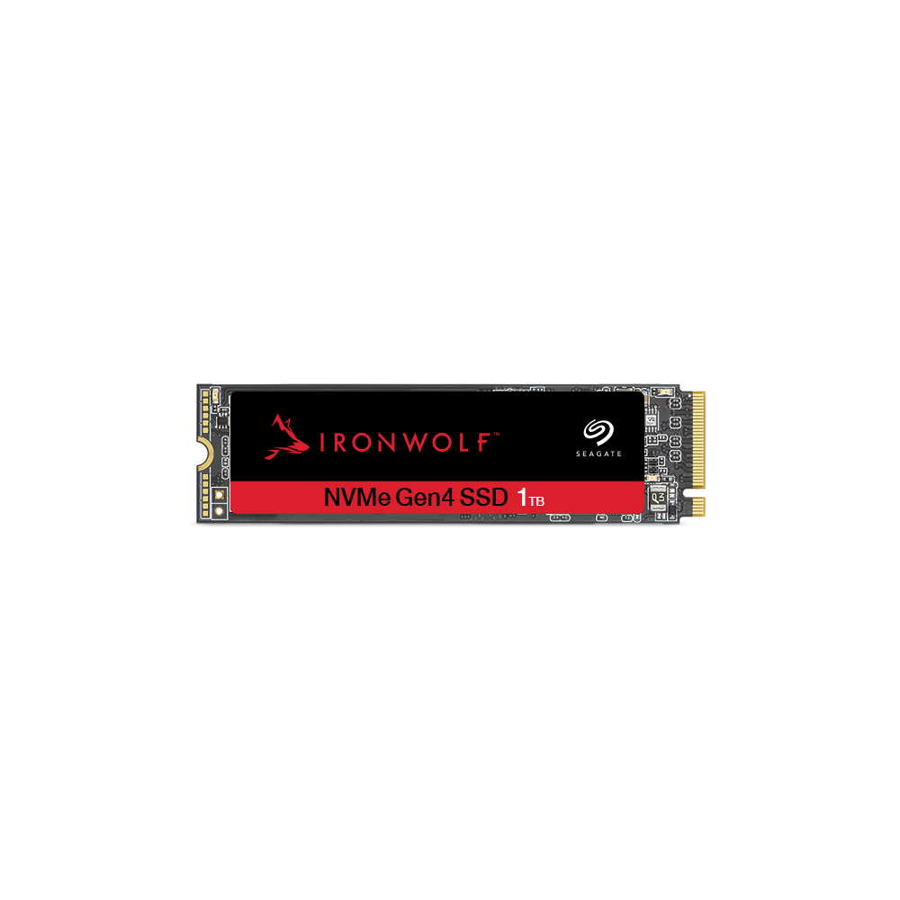 A large main feature product image of Seagate IronWolf 525 PCIe Gen4 NVMe M.2 NAS SSD - 1TB