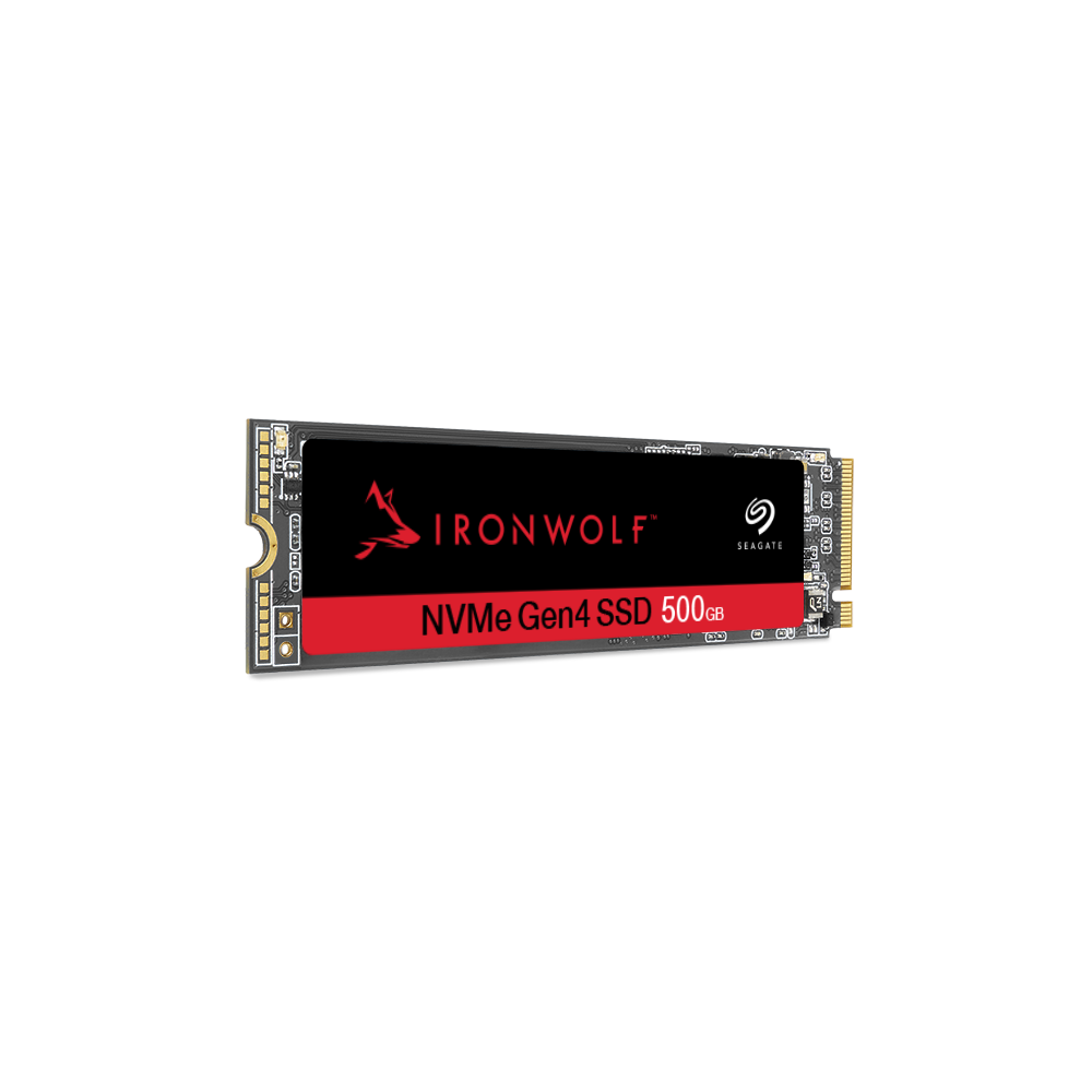 A large main feature product image of Seagate IronWolf 525 PCIe Gen4 NVMe M.2 NAS SSD - 500GB