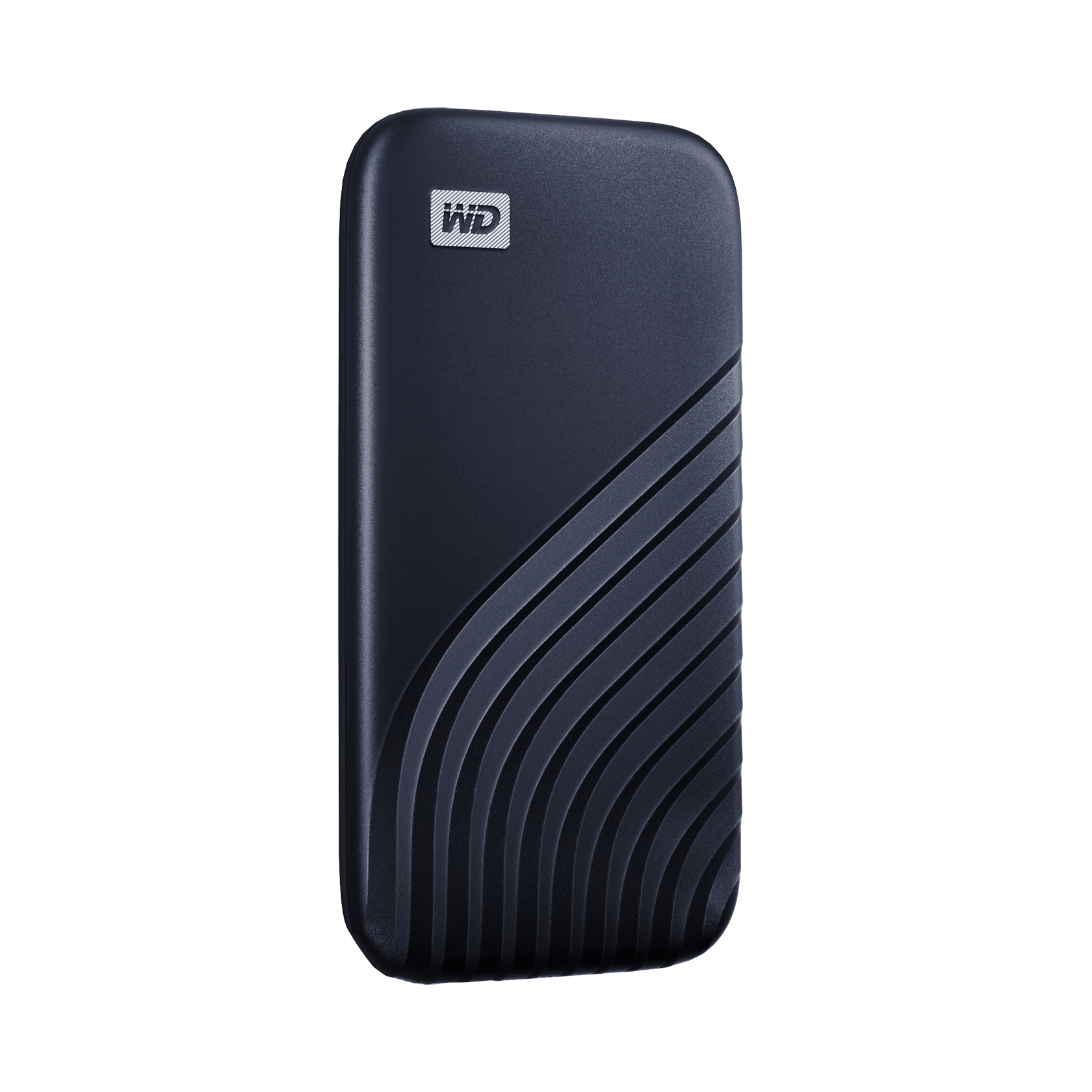 A large main feature product image of WD My Passport Portable SSD - 1TB Midnight Blue