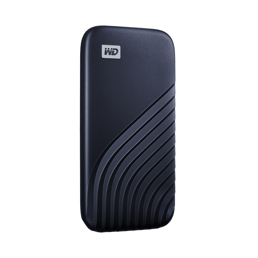 A large main feature product image of WD My Passport Portable SSD - 1TB  Blue