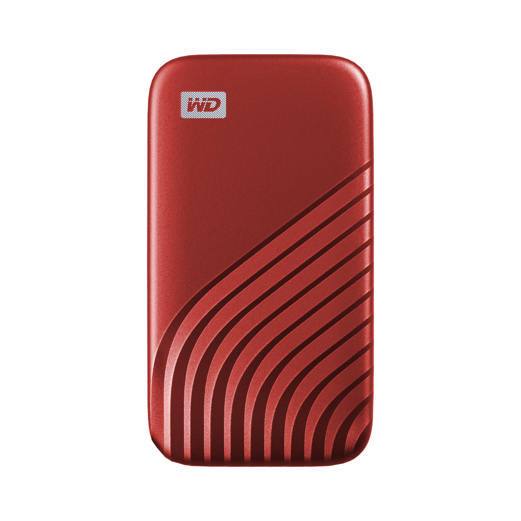 A large main feature product image of WD My Passport Portable SSD - 1TB Red
