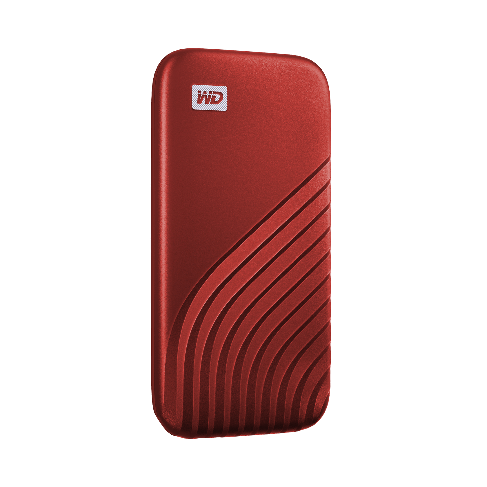 A large main feature product image of WD My Passport Portable SSD - 1TB Red