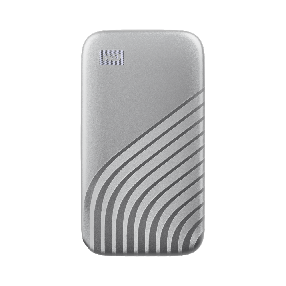 A large main feature product image of WD My Passport Portable SSD - 1TB Silver