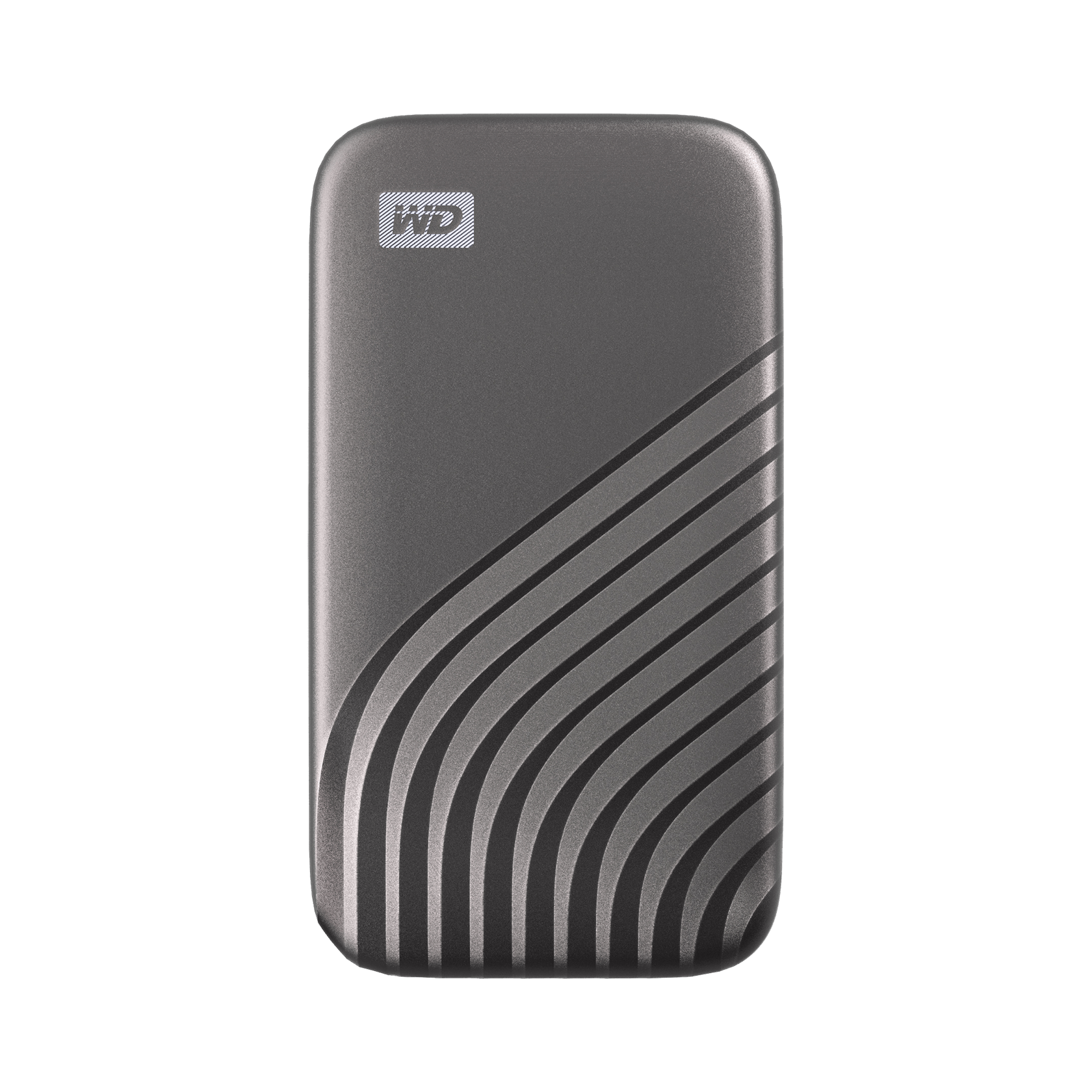 A large main feature product image of WD My Passport Portable SSD - 4TB Space Grey