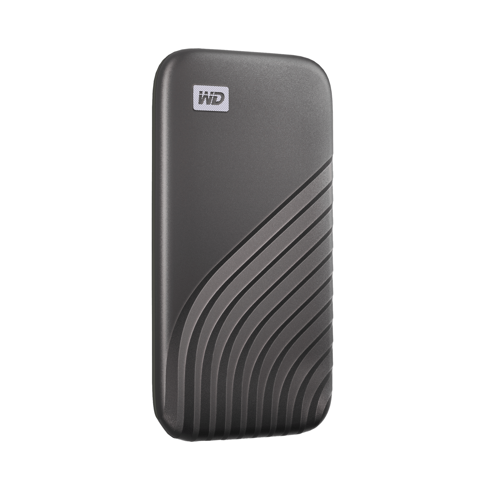 A large main feature product image of WD My Passport Portable SSD - 4TB Space Grey