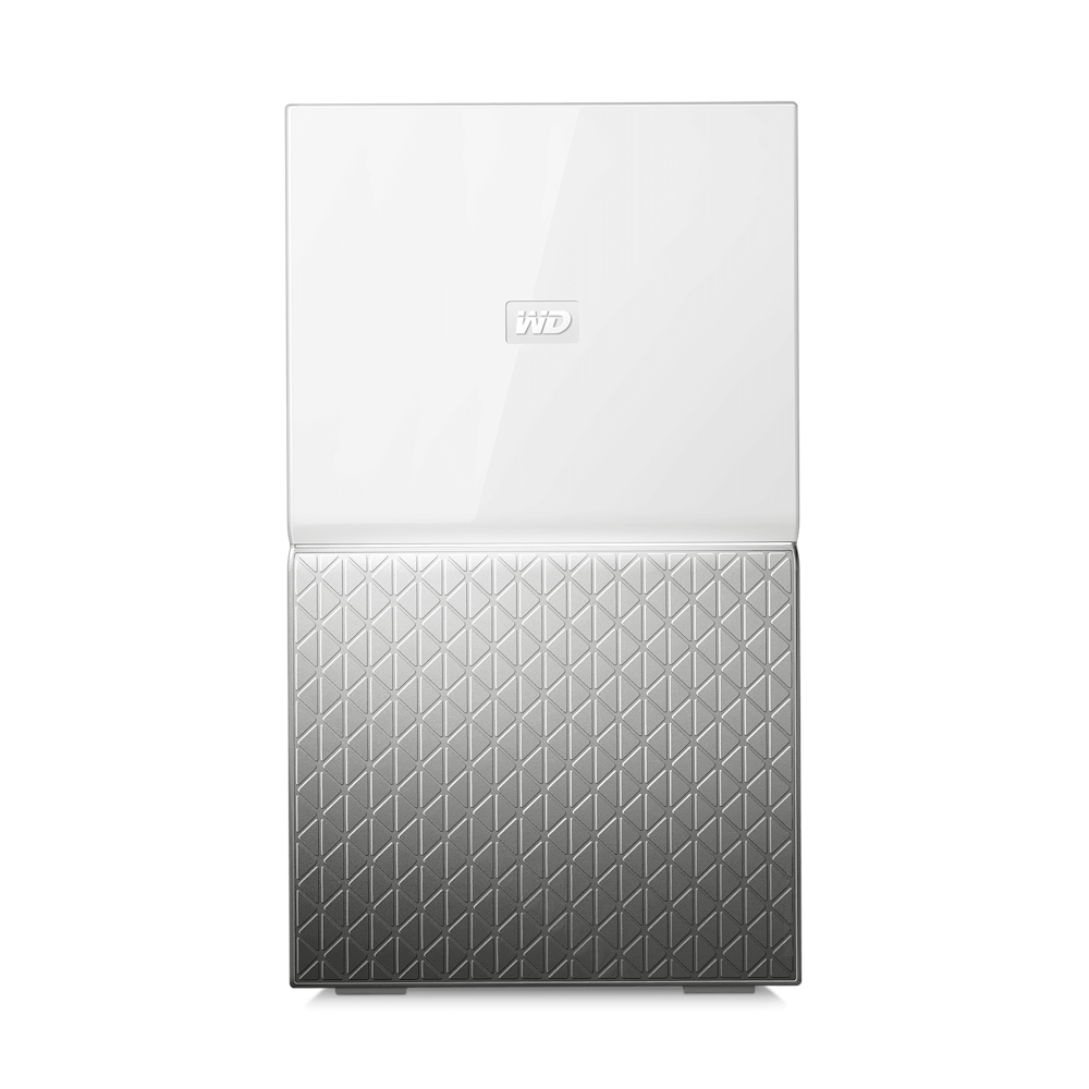 A large main feature product image of WD My Cloud Home Duo 8TB NAS Enclosure