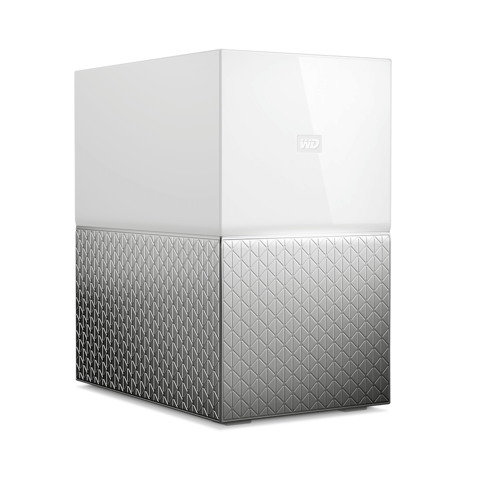 A large main feature product image of WD My Cloud Home Duo 16TB NAS Enclosure
