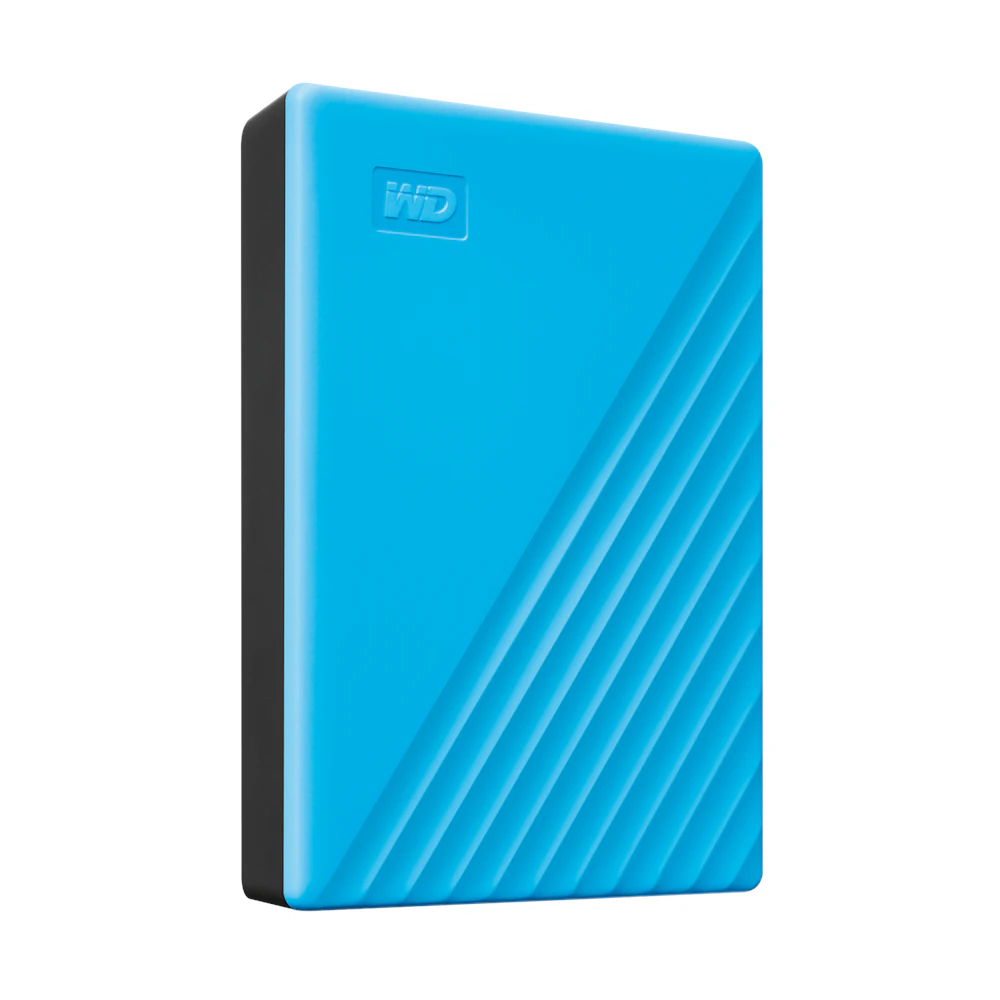 A large main feature product image of WD My Passport Portable HDD - 4TB Blue