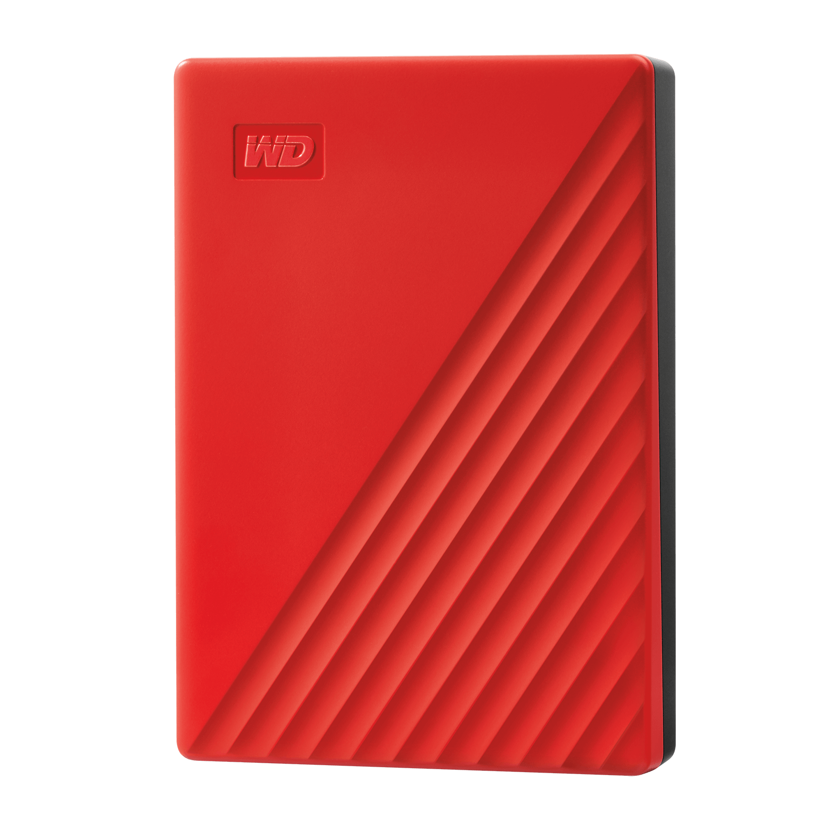 A large main feature product image of WD My Passport Portable HDD - 4TB Red