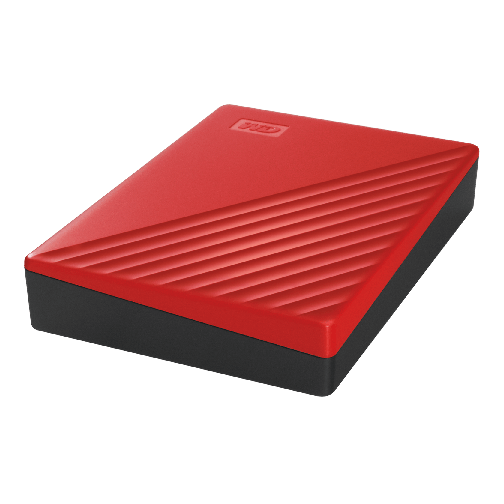 A large main feature product image of WD My Passport Portable HDD - 4TB Red
