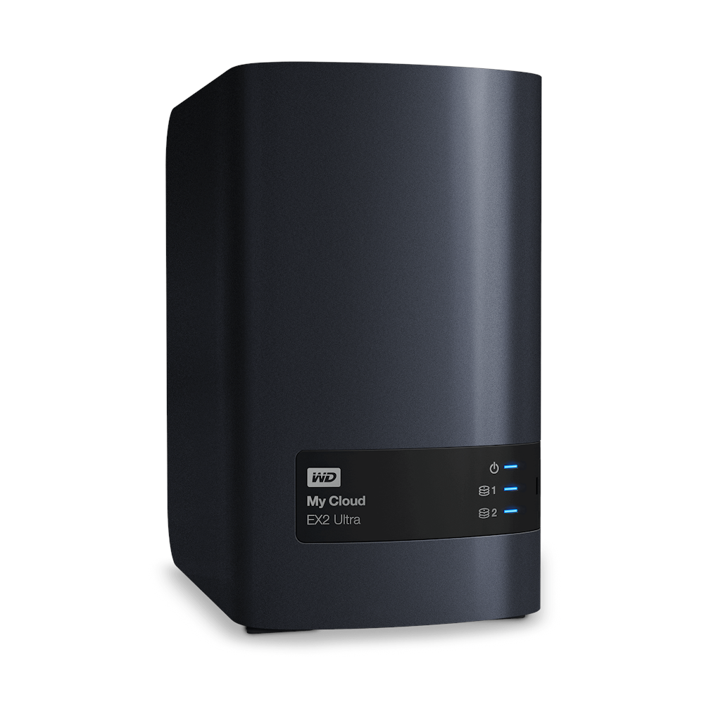 A large main feature product image of WD My Cloud Expert EX2 Ultra 16TB 2 Bay NAS Enclosure