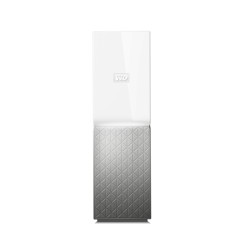 A large main feature product image of WD My Cloud Home 8TB NAS Enclosure