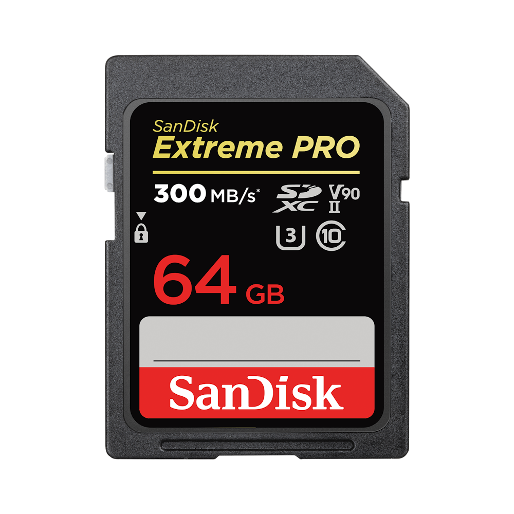 A large main feature product image of SanDisk Extreme Pro 64GB UHS-II SDHC/SDXC Card