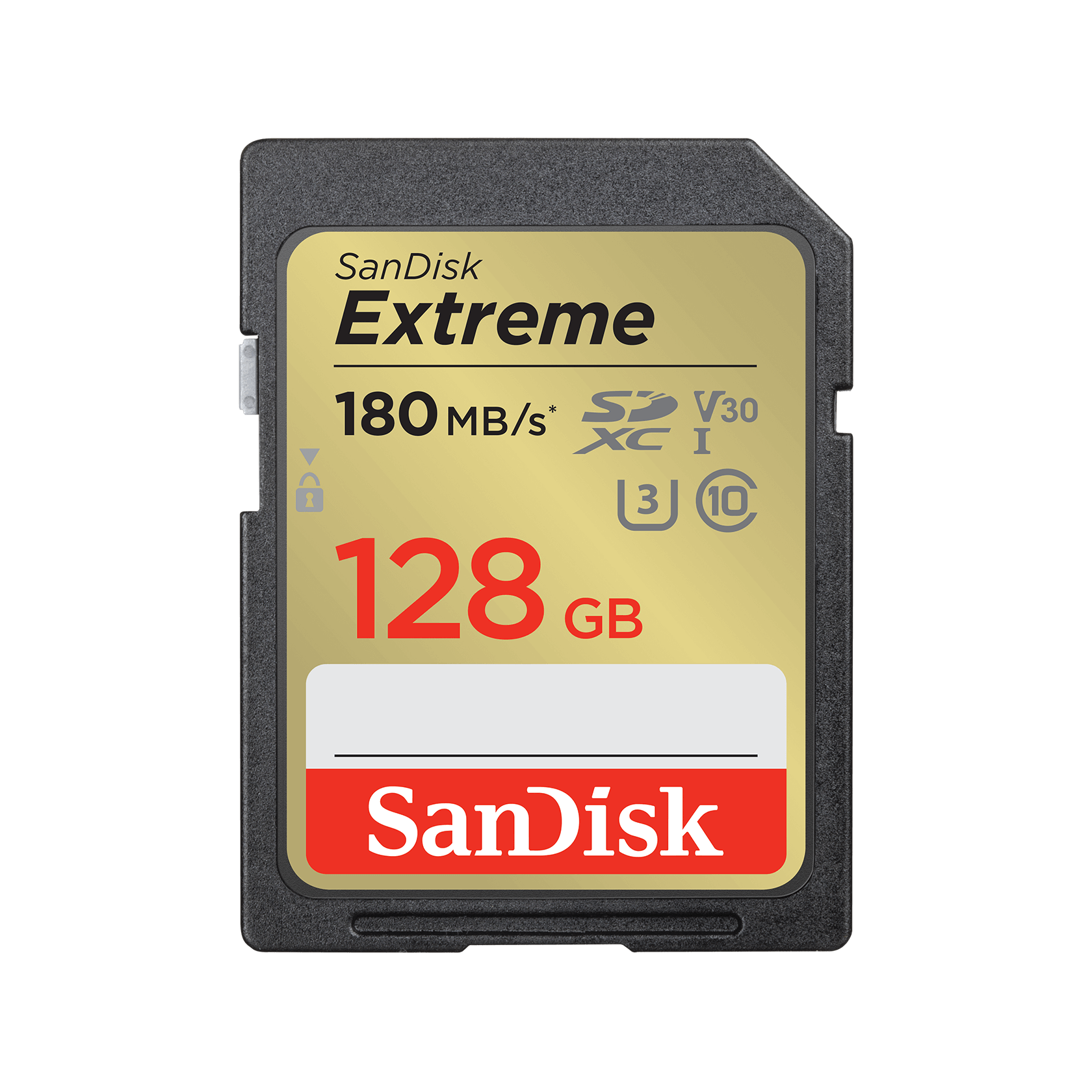 A large main feature product image of SanDisk Extreme SDXC U3 V30 UHS-I SD Card - 128GB