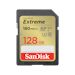 A product image of SanDisk Extreme 128GB UHS-I SD Card