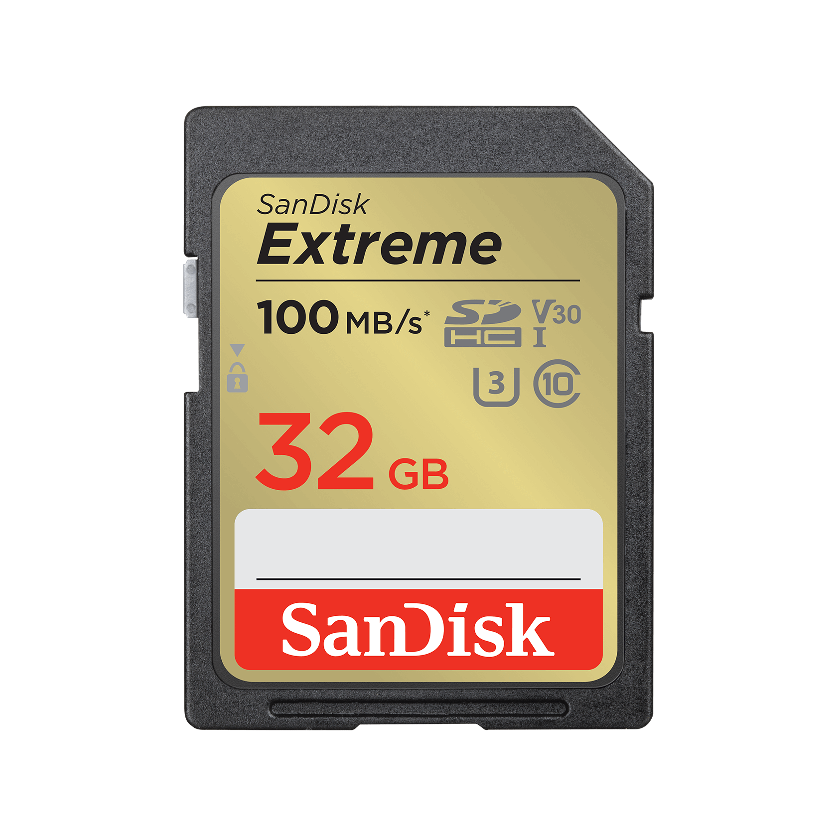A large main feature product image of SanDisk Extreme SDHC U3 V30 UHS-I SD Card - 32GB 