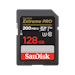 A product image of SanDisk Extreme Pro 128GB UHS-I SDHC/SDXC Card