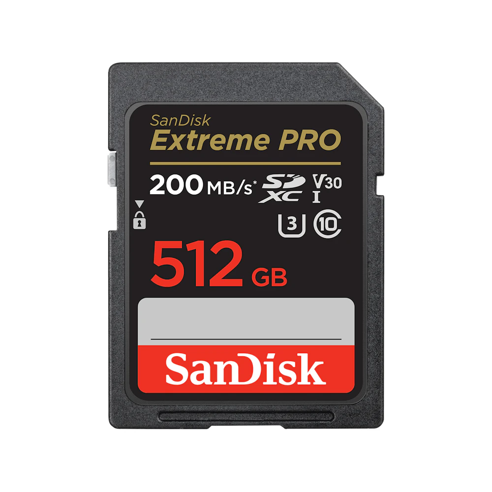 A large main feature product image of SanDisk Extreme Pro SDXC U3 V30 UHS-I SD Card - 512GB