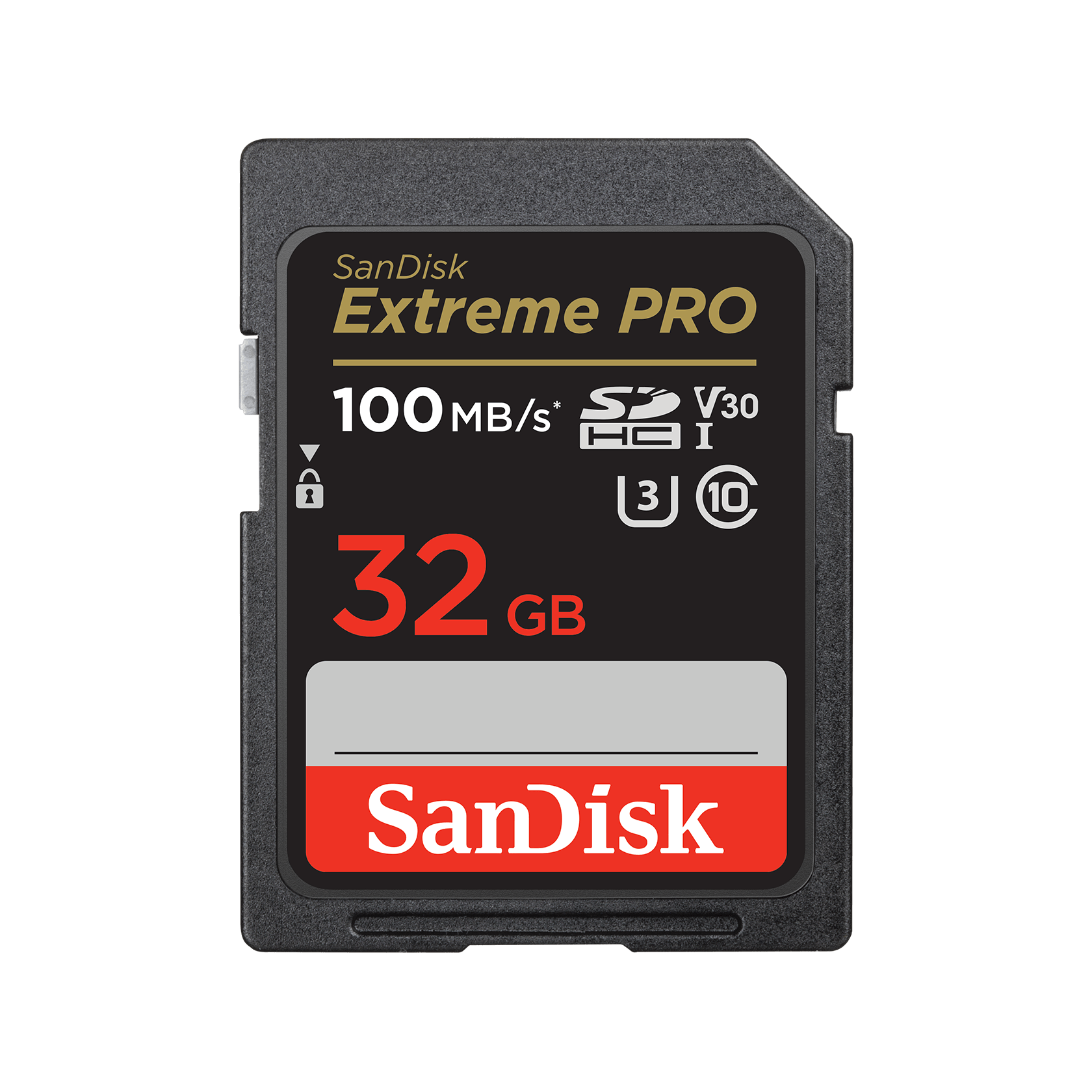 A large main feature product image of SanDisk Extreme Pro SDHC U3 V30 UHS-I SD Card - 32GB
