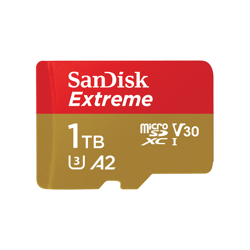A large main feature product image of SanDisk Extreme 1TB MicroSDXC UHS-I Card