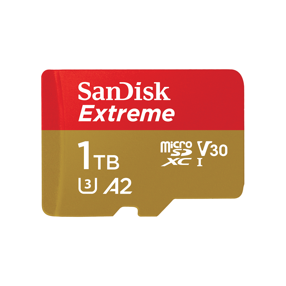 A large main feature product image of SanDisk Extreme 1TB MicroSDXC UHS-I Card