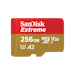 A product image of SanDisk Extreme 256GB MicroSDXC UHS-I Card