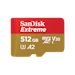 A product image of SanDisk Extreme 512GB MicroSDXC UHS-I Card