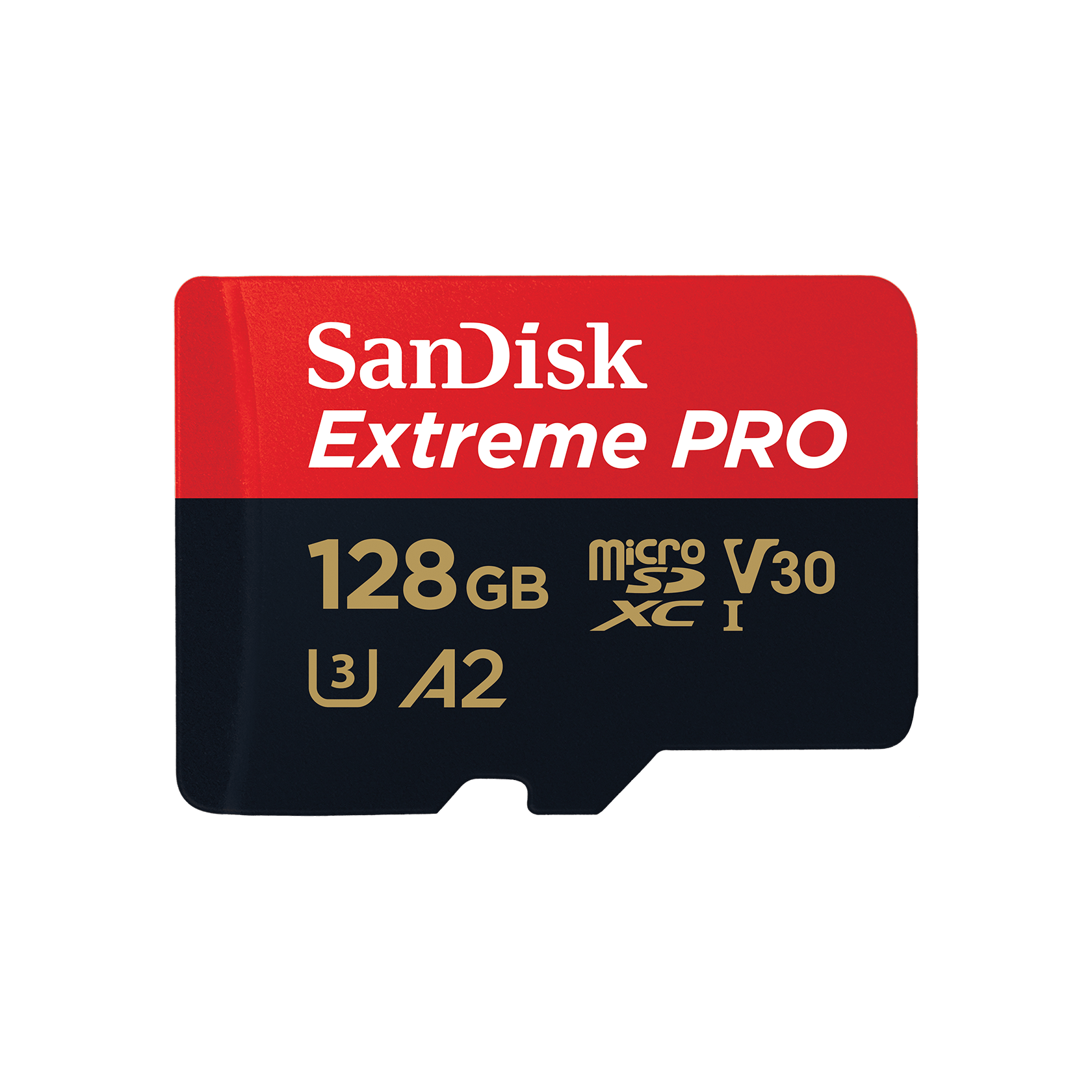 A large main feature product image of SanDisk Extreme PRO 128GB microSDXC U3 V30 A2 UHS-I microSD Card