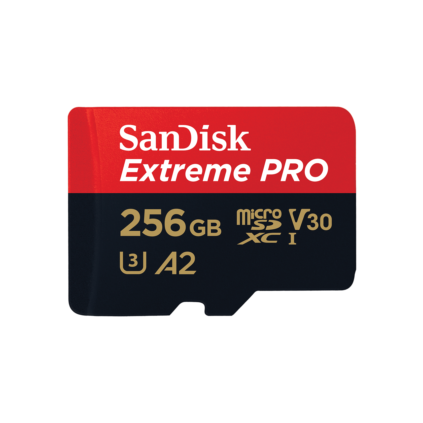 A large main feature product image of SanDisk Extreme PRO 256GB microSDXC U3 V30 A2 UHS-I microSD Card