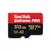 A product image of SanDisk Extreme PRO 512GB MicroSDXC UHS-I Card