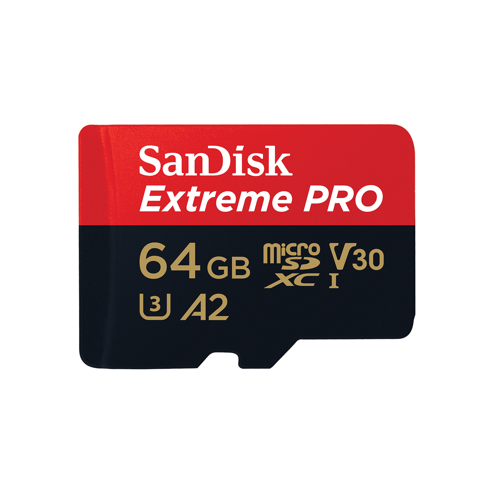 A large main feature product image of SanDisk Extreme PRO microSDXC U3 V30 A2 UHS-I microSD Card - 64GB