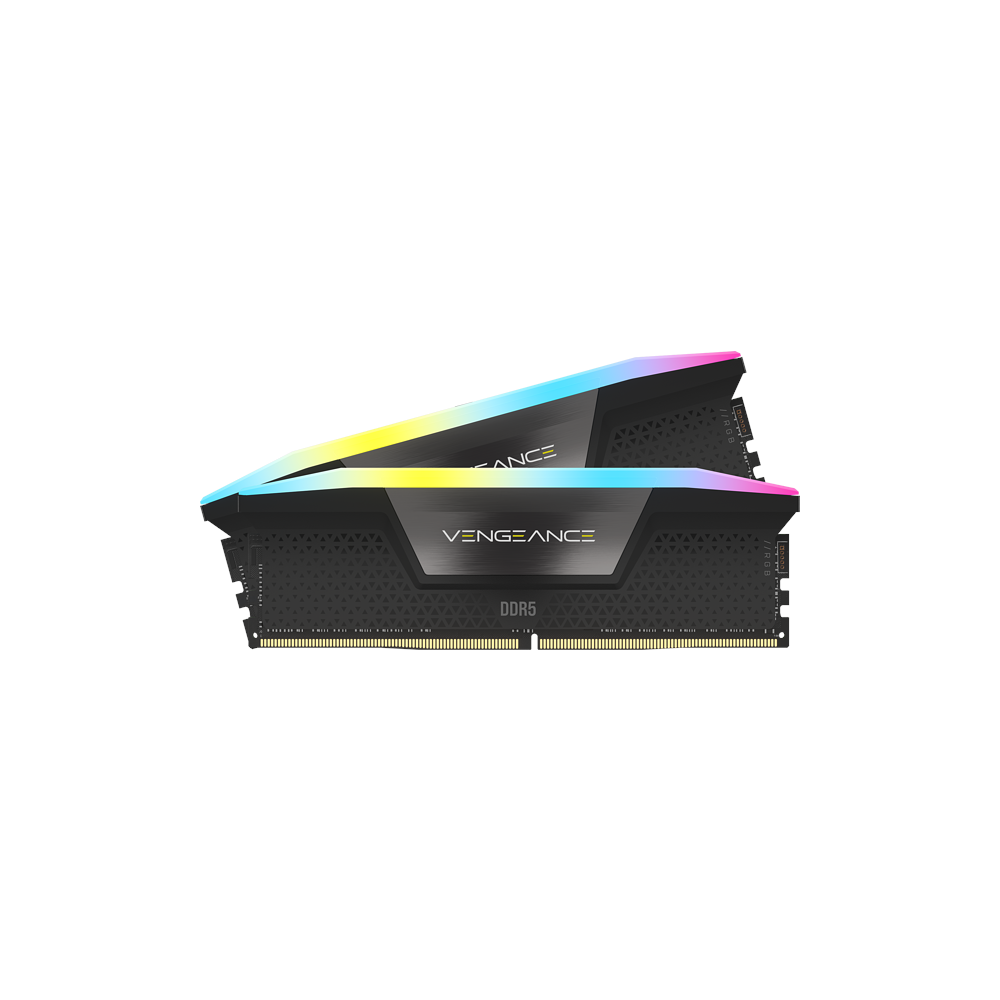 A large main feature product image of Corsair 96GB Kit (2x48GB) DDR5 Vengeance RGB C38 5200MT/s - Black