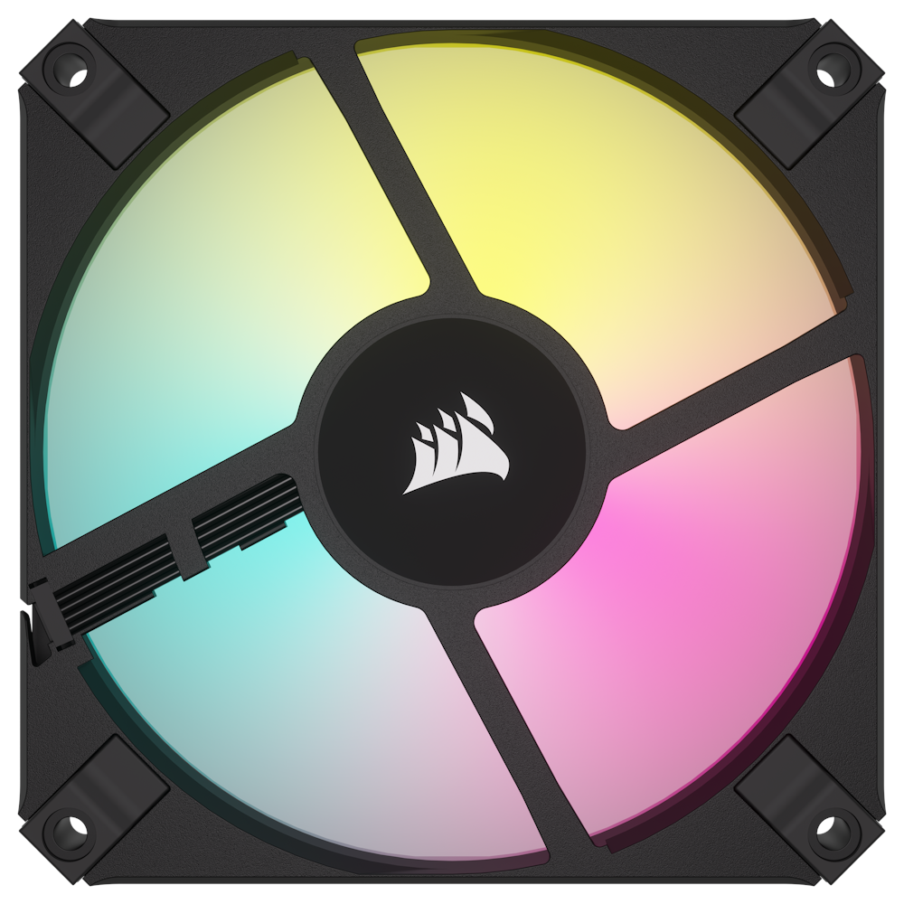 A large main feature product image of Corsair iCUE AF120 RGB Slim 120mm PWM Fan - Single Pack