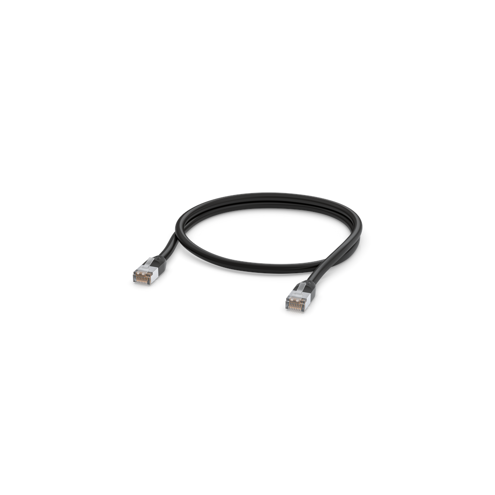 A large main feature product image of Ubiquiti UISP All-Weather Outdoor CAT5e Patch Cable - 1m Black