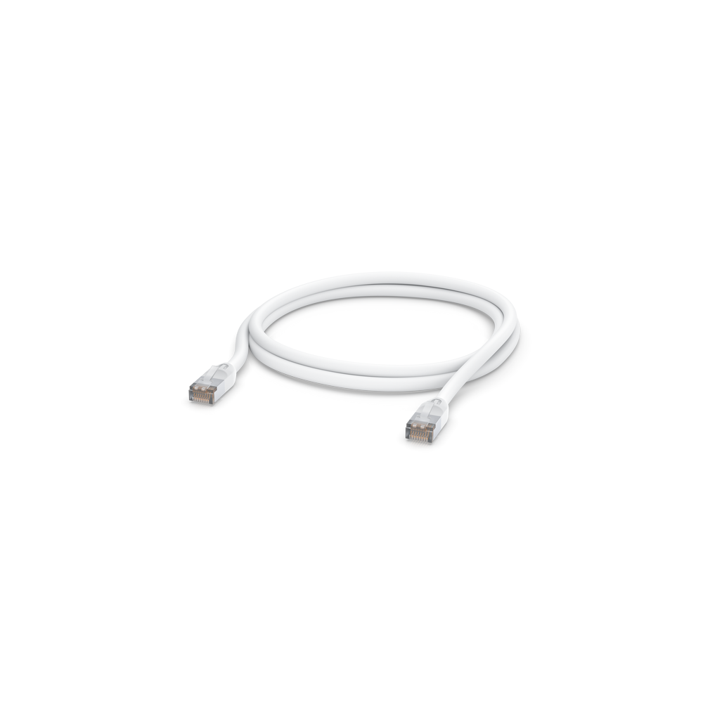 A large main feature product image of Ubiquiti UISP All-Weather Outdoor CAT5e Patch Cable - 2m White