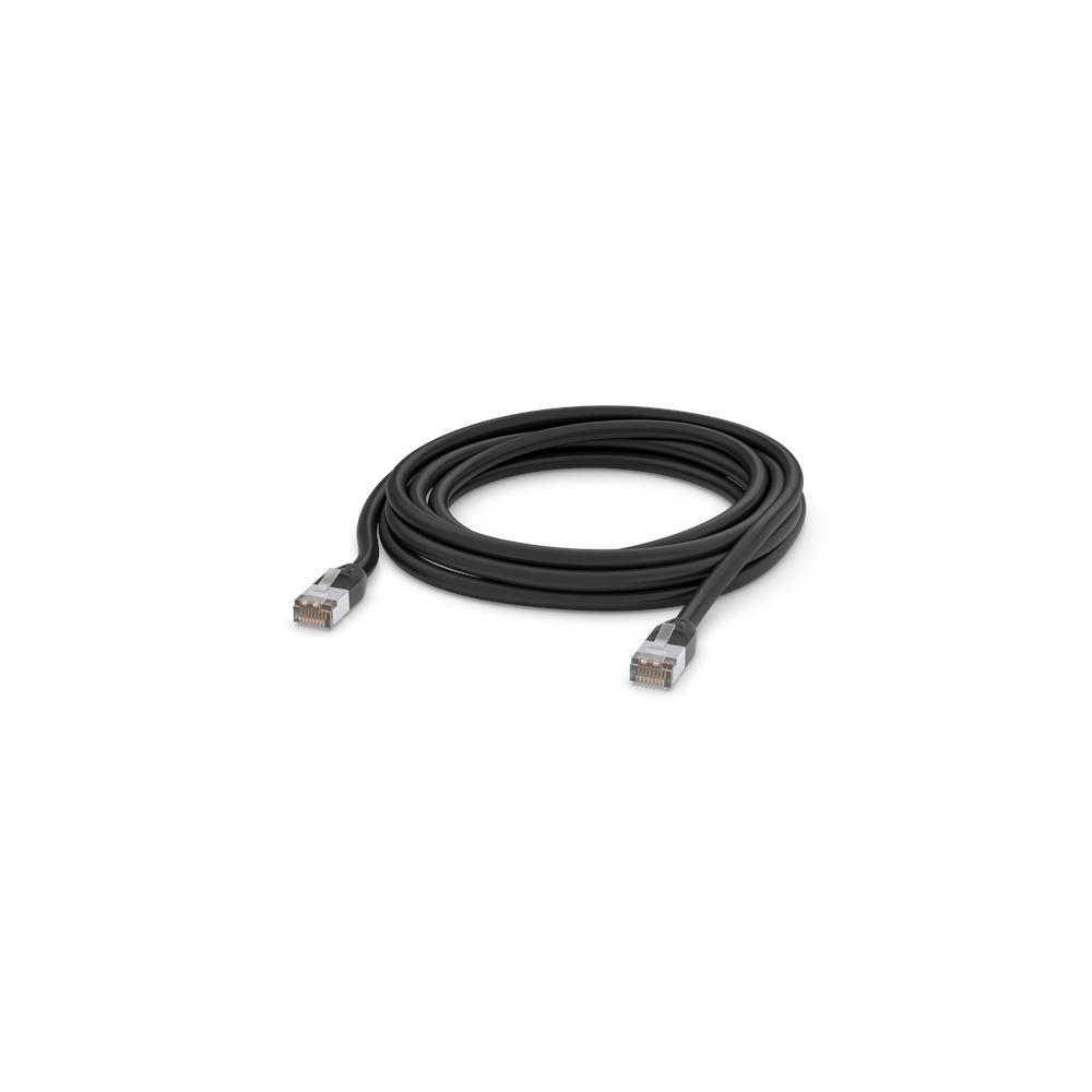 A large main feature product image of Ubiquiti UISP All-Weather Outdoor CAT5e Patch Cable - 5m Black