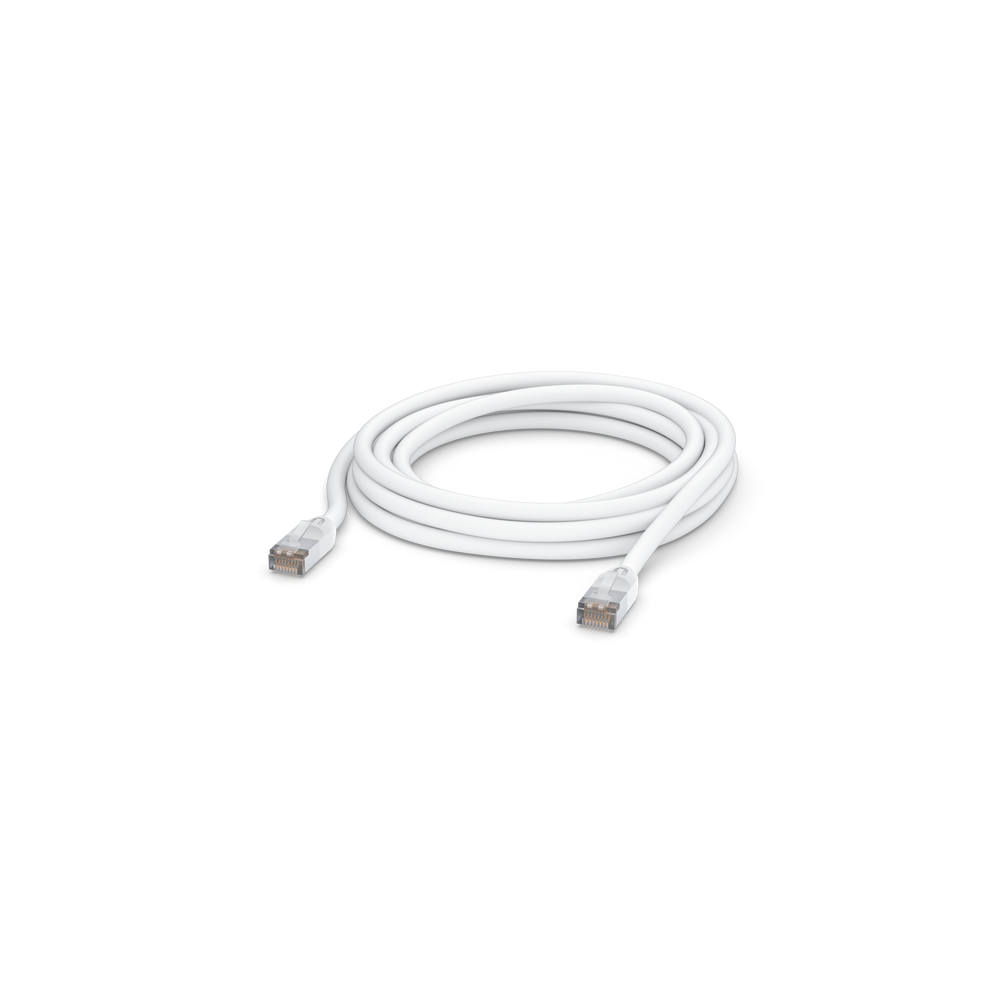 A large main feature product image of Ubiquiti UISP All-Weather Outdoor CAT5e Patch Cable - 5m White