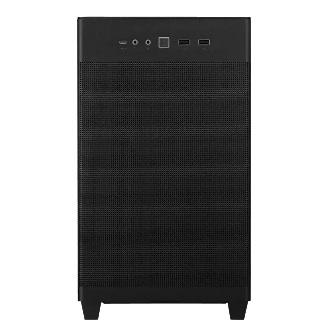A large main feature product image of ASUS PRIME AP201 TG Micro Tower Case - Black