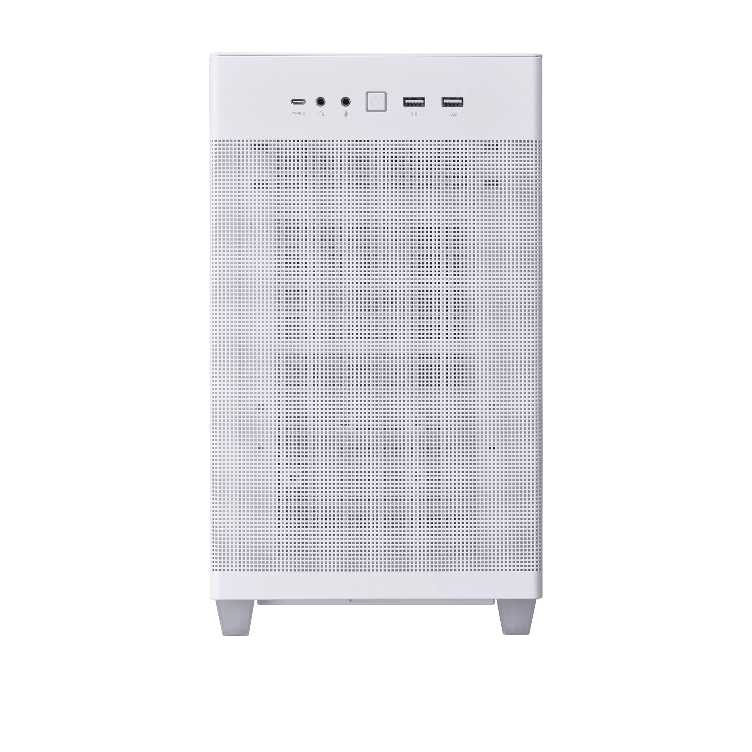 A large main feature product image of ASUS PRIME AP201 TG Micro Tower Case - White